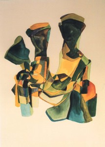 Mujer, watercolor on paper, 57x75cm,2001