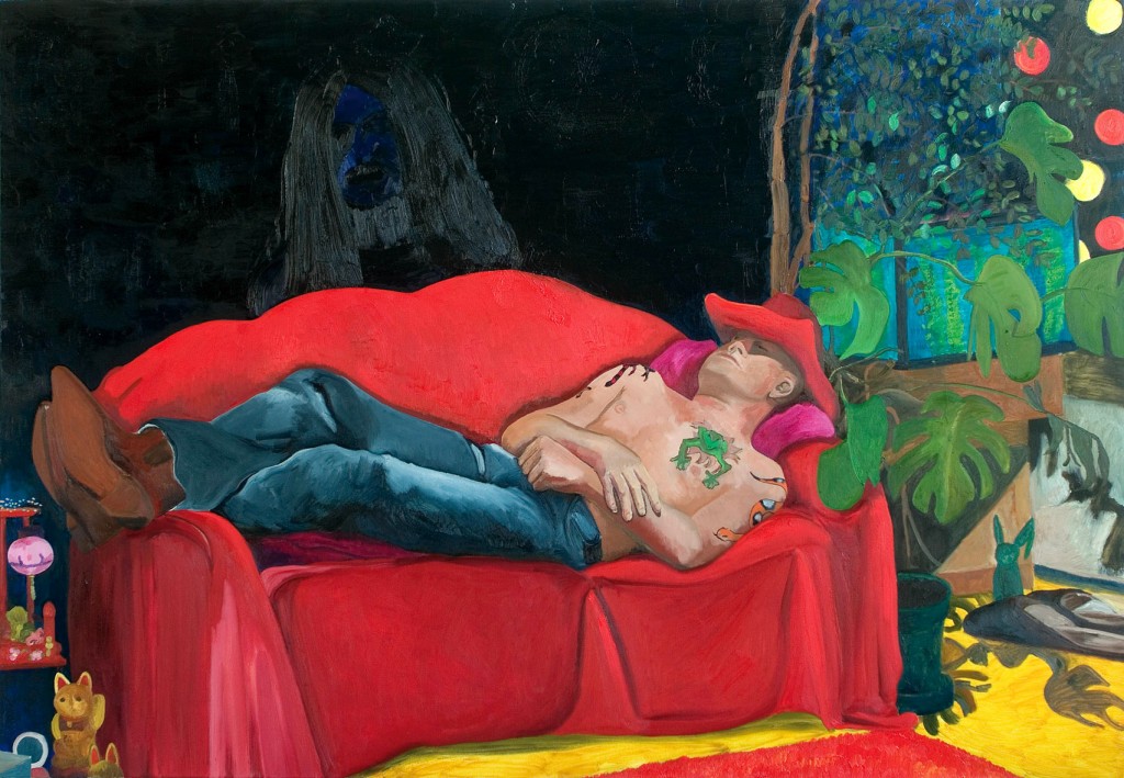 Alppilan Ilmestys, Apparition in Alppila, oil on canvas, 150x180cm, 2007